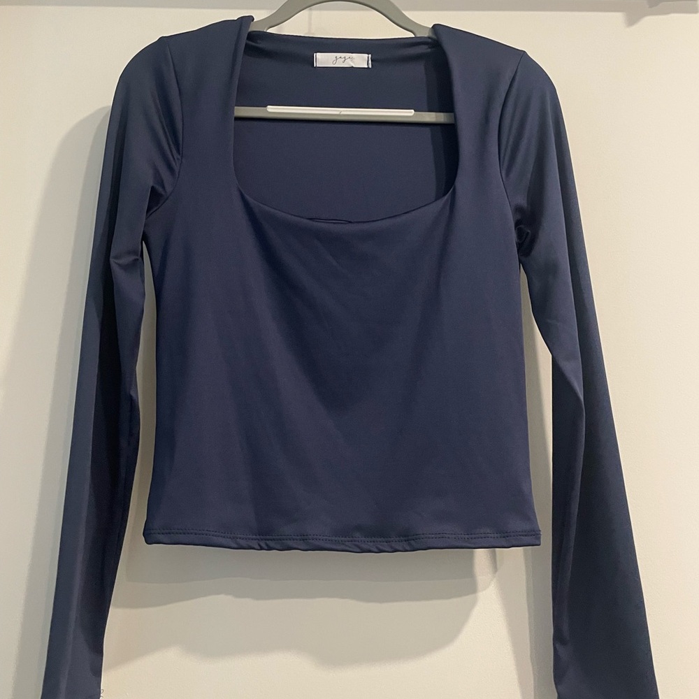 Gaze Navy Long Sleeve Top